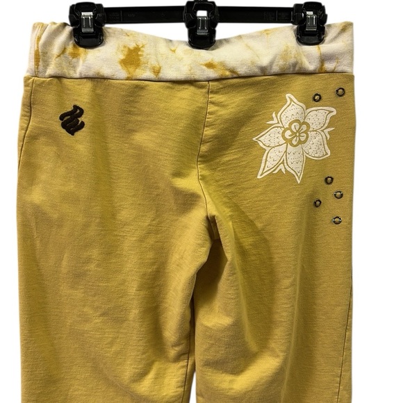 Vintage Y2K Cotton Rocawear Hip Hop Mustard Yellow Relaxed Lounge Sweat Pants M - Picture 11 of 11